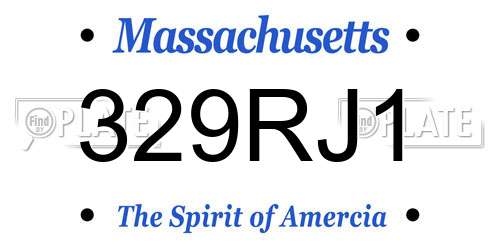 329RJ1 Massachusetts License Plate