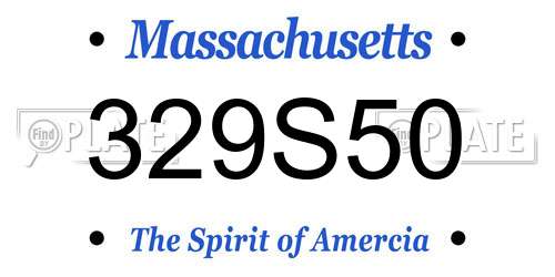 329S50 Massachusetts License Plate