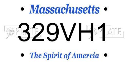 329VH1 Massachusetts License Plate
