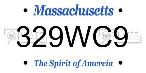 329WC9 Massachusetts License Plate