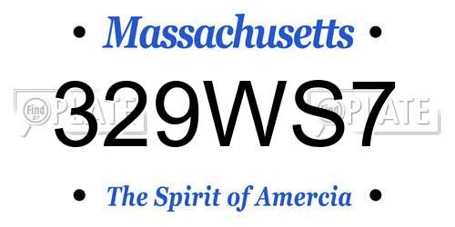 329WS7 Massachusetts License Plate