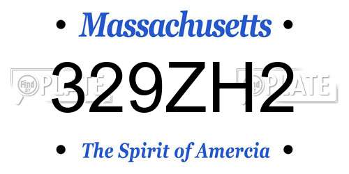 329ZH2 Massachusetts License Plate
