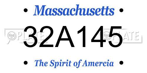 32A145 Massachusetts License Plate