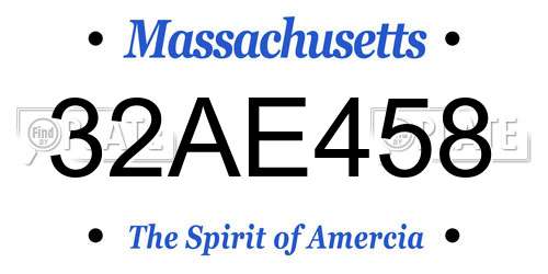 32AE458 Massachusetts License Plate