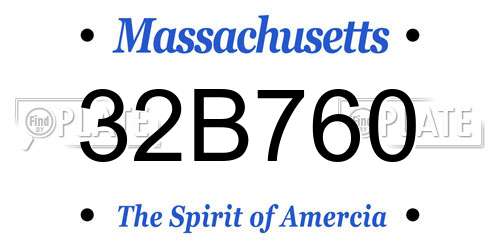 32B760 Massachusetts License Plate