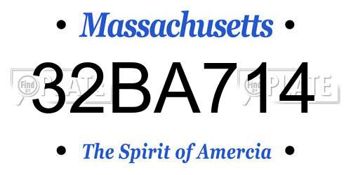 32BA714 Massachusetts License Plate