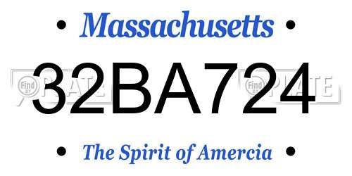 32BA724 Massachusetts License Plate