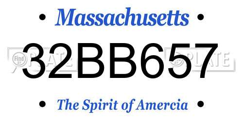 32BB657 Massachusetts License Plate