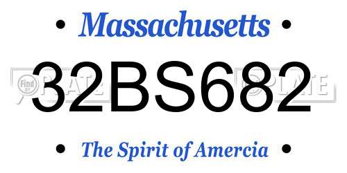 32BS682 Massachusetts License Plate