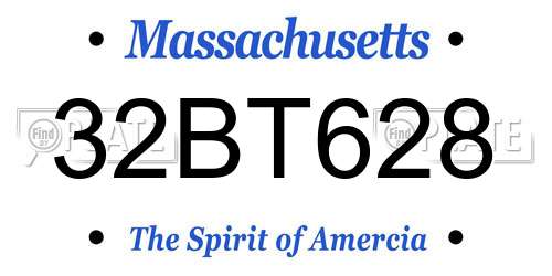 32BT628 Massachusetts License Plate