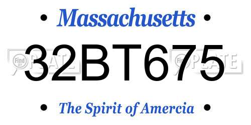 32BT675 Massachusetts License Plate