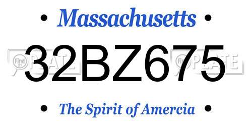 32BZ675 Massachusetts License Plate