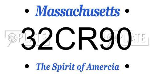 32CR90 Massachusetts License Plate