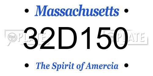 32D150 Massachusetts License Plate