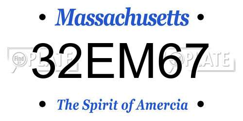 32EM67 Massachusetts License Plate