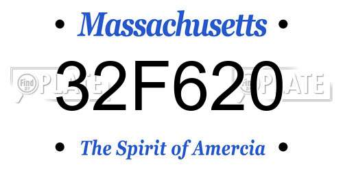 32F620 Massachusetts License Plate