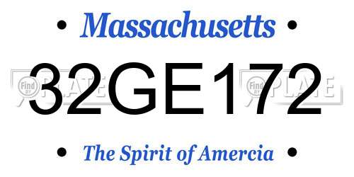 32GE172 Massachusetts License Plate