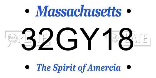 32GY18 Massachusetts License Plate