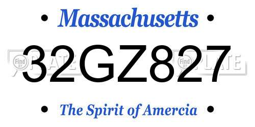 32GZ827 Massachusetts License Plate