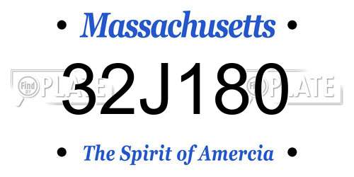 32J180 Massachusetts License Plate