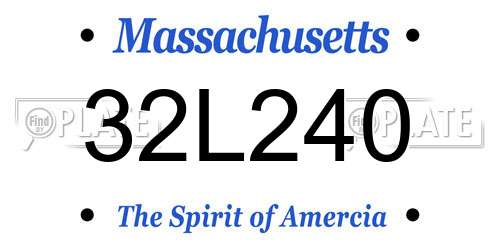 32L240 Massachusetts License Plate