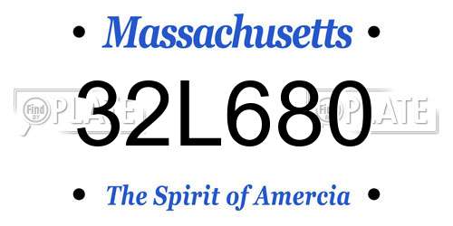 32L680 Massachusetts License Plate