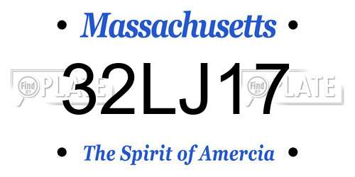 32LJ17 Massachusetts License Plate
