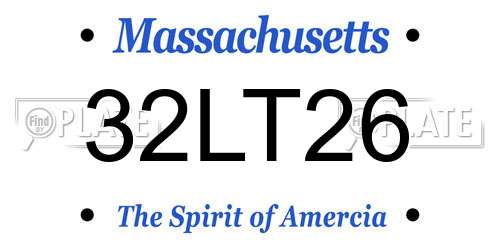 32LT26 Massachusetts License Plate