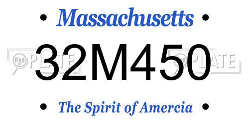 32M450 Massachusetts License Plate