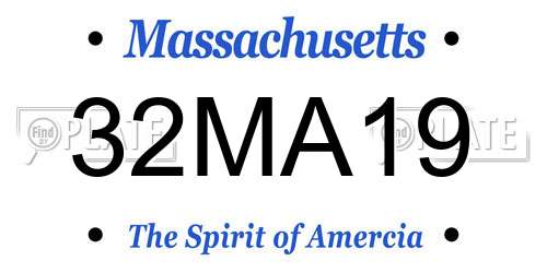 32MA19 Massachusetts License Plate