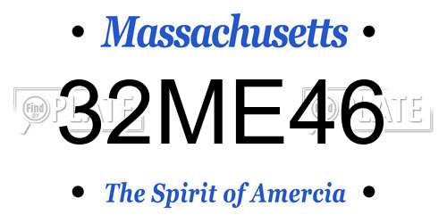 32ME46 Massachusetts License Plate