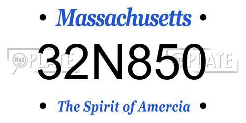 32N850 Massachusetts License Plate