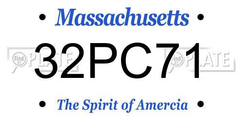 32PC71 Massachusetts License Plate