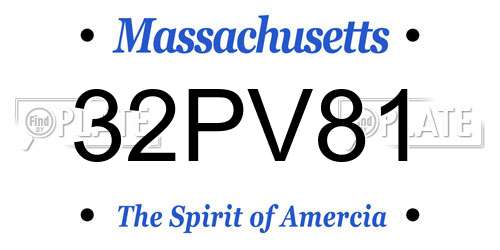 32PV81 Massachusetts License Plate