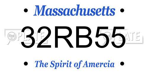 32RB55 Massachusetts License Plate