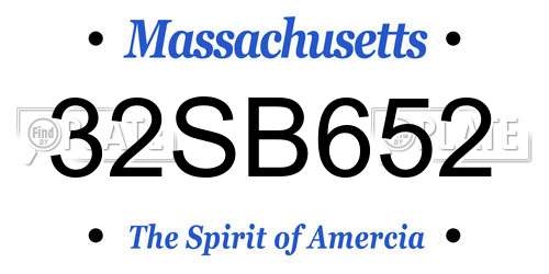 32SB652 Massachusetts License Plate