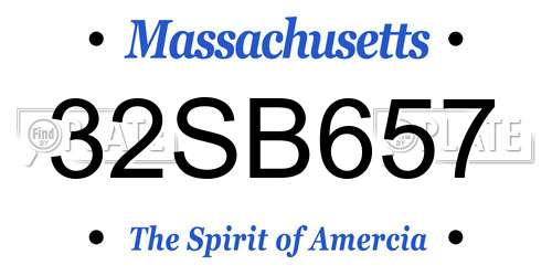 32SB657 Massachusetts License Plate