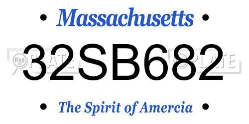 32SB682 Massachusetts License Plate