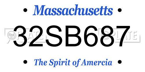 32SB687 Massachusetts License Plate