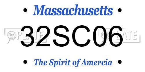 32SC06 Massachusetts License Plate