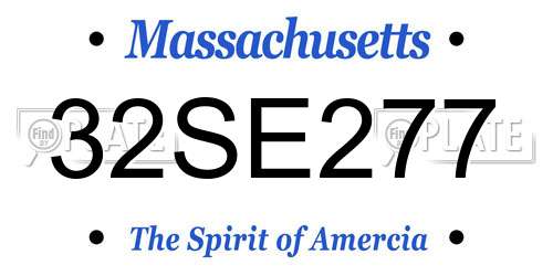 32SE277 Massachusetts License Plate