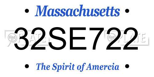 32SE722 Massachusetts License Plate