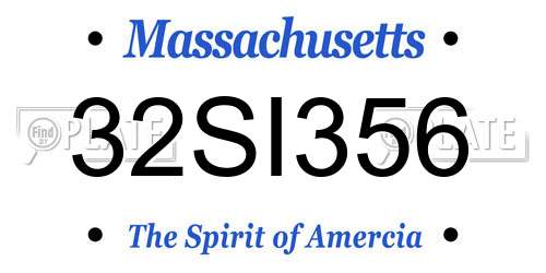 32SI356 Massachusetts License Plate