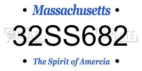 32SS682 Massachusetts License Plate