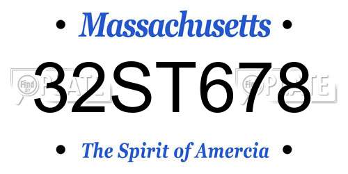32ST678 Massachusetts License Plate