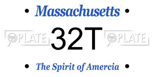 32T Massachusetts License Plate