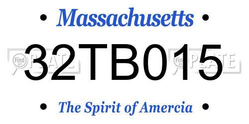 32TB015 Massachusetts License Plate