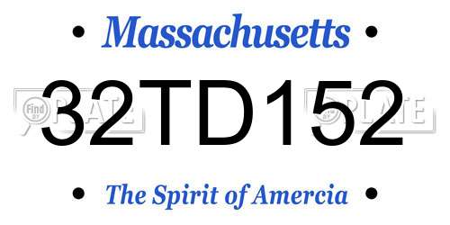 32TD152 Massachusetts License Plate