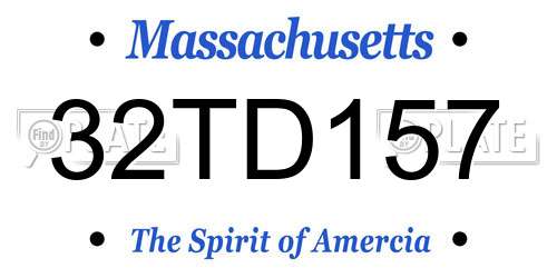 32TD157 Massachusetts License Plate
