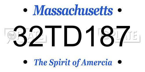 32TD187 Massachusetts License Plate